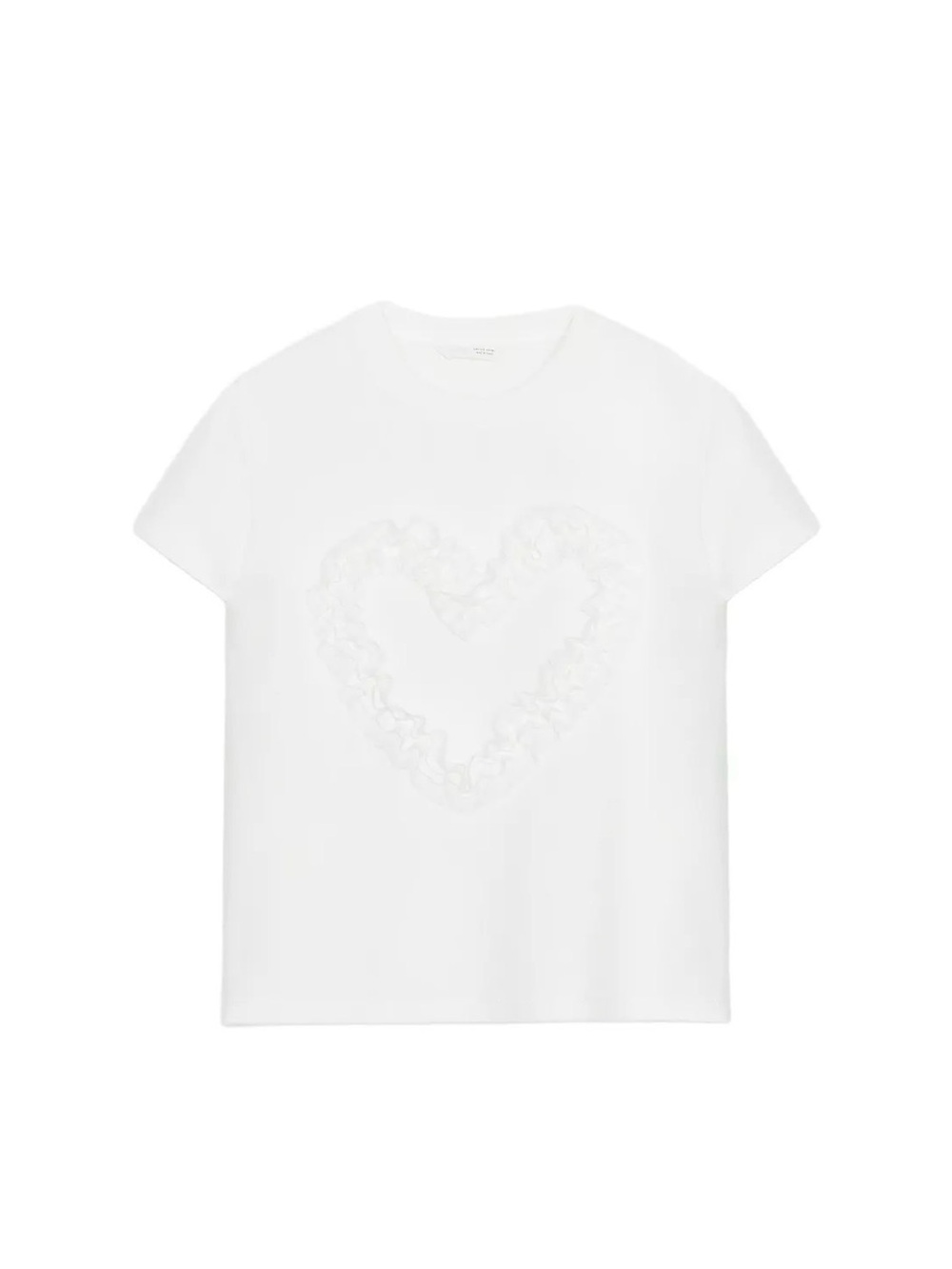 NWT ZARA WHITE HEART EMBELLISHED TEE